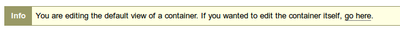 The default view message